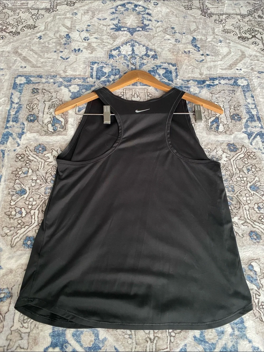 Nike Black Dri-Fit Running Tank Top with White Swoosh